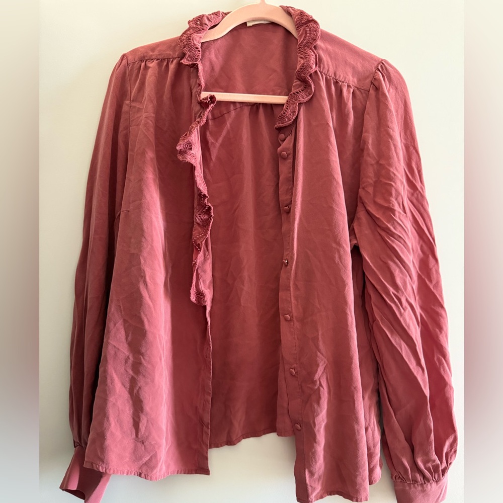 Sezane Chlo Shirt - Rosewood - Picture 2 of 5